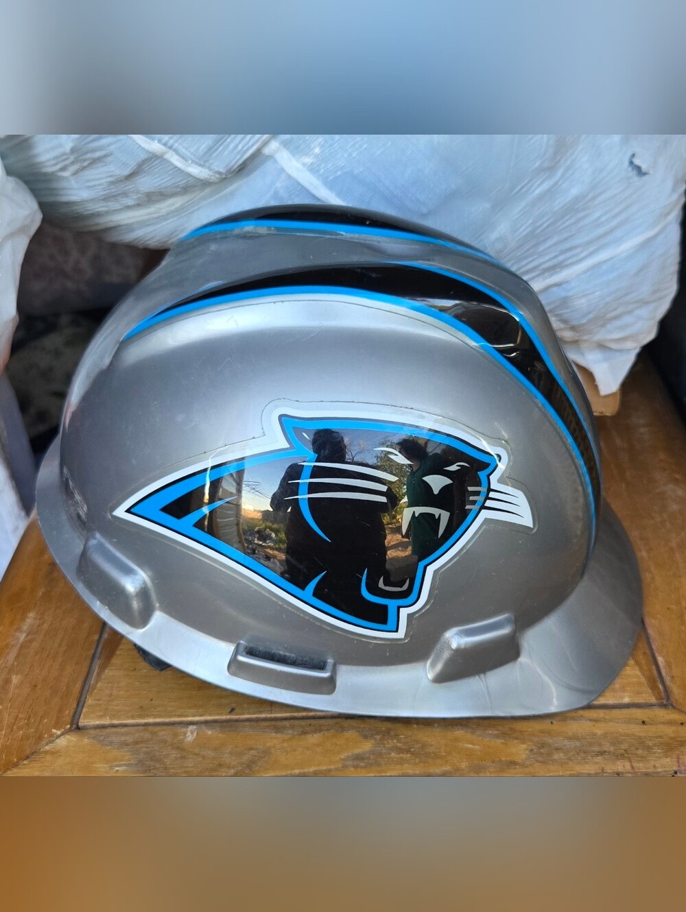 Carolina Panthers NFL Silver & Black Fan Hard Hat Size M